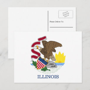 Illinoisan Flag, Flag of Illinois Postcard