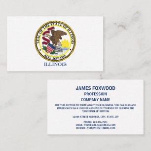 Illinoisan Flag & Seal, Flag of Illinois Business Card