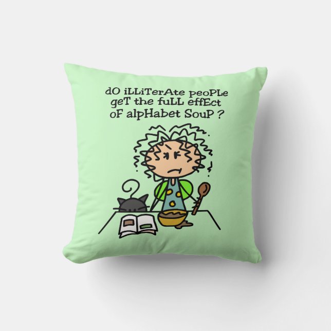 Illiterate People Humour Cushion (Front)