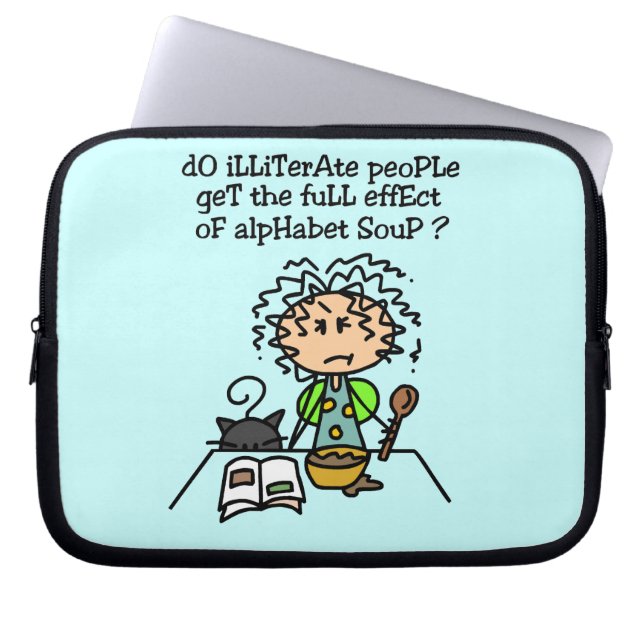 Illiterate People Humour Laptop Sleeve (Front)