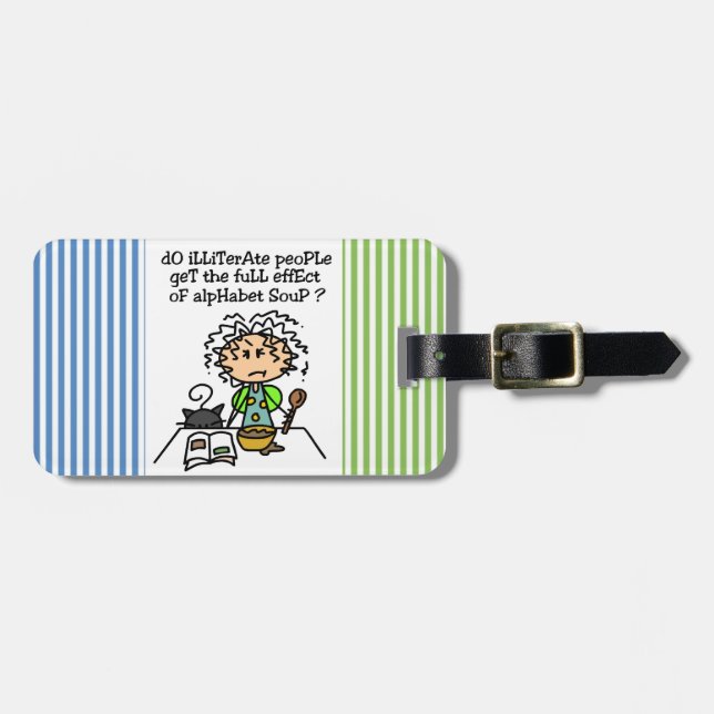 Illiterate People Humour Luggage Tag (Front Horizontal)