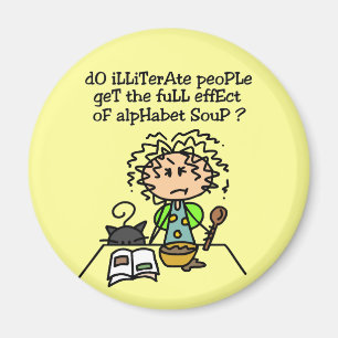 Illiterate People Humour Magnet