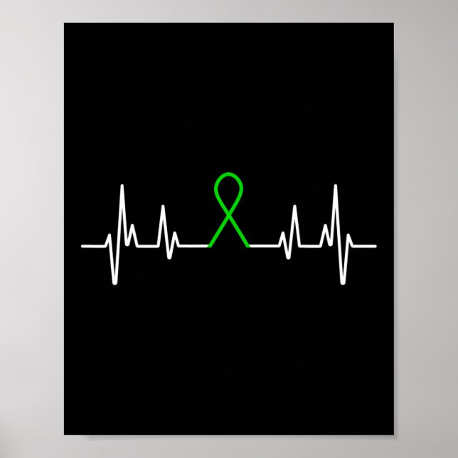 Illness Green Ribbon Mental Health Awareness Month Poster (Front)