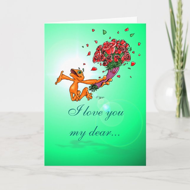 Illow Orange with Flowers - customisable Card (Front)