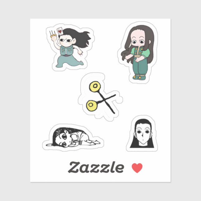 illumi zoldyck hunter x hunter anime sticker pack  (Sheet)