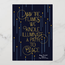 Illuminate a Path to Peace Foil Hanukkah Card