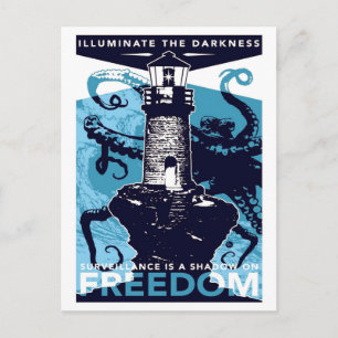 Illuminate the darkness, vintage postcard