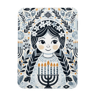 Illuminate the Night: A Hanukkah Celebration Magnet