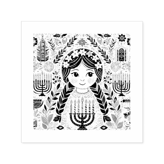 Illuminate the Night: A Hanukkah Celebration Self-inking Stamp (Design)
