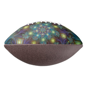 Illuminated Abstract Shiny Teal Purple Fractal Art American Football