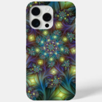 Illuminated Abstract Shiny Teal Purple Fractal Art