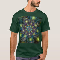 Illuminated Abstract Shiny Teal Purple Fractal Art