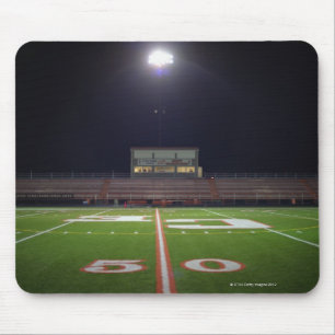 Illuminated American football field at night Mouse Mat