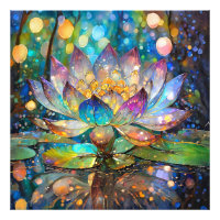 Illuminated Blooming Lotus Flower