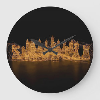 Illuminated Chess Pieces Wall Clock