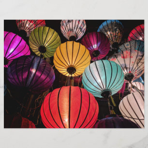Illuminated Chinese Lanterns Scrapbook Paper
