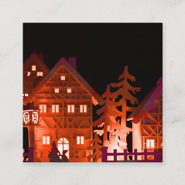 Illuminated Christmas Houses Enclosure Card (Front)