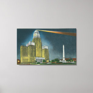Illuminated City Hall View Canvas Print