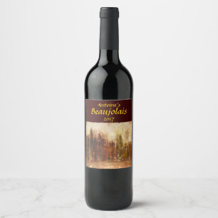 Illuminated City Landscape Wine Label