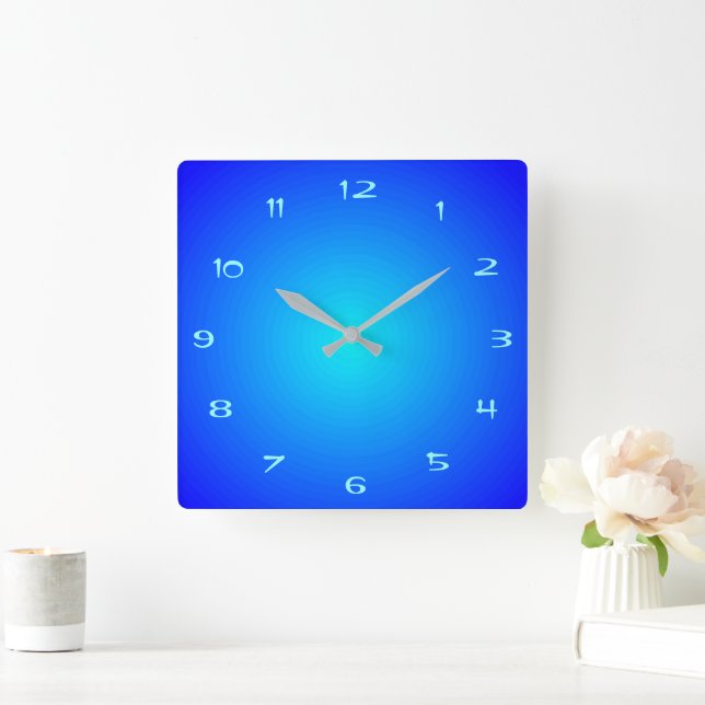 Illuminated Effect on Blue Aqua Kitchen Clocks (Home)