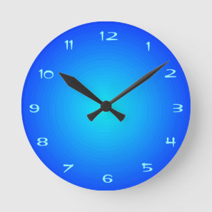 Illuminated Effect on Blue Aqua Kitchen Clocks