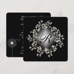 illuminated floral wreath vow renewal invitation