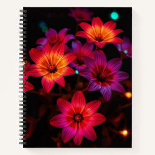 Illuminated Flower Spiral Notebook