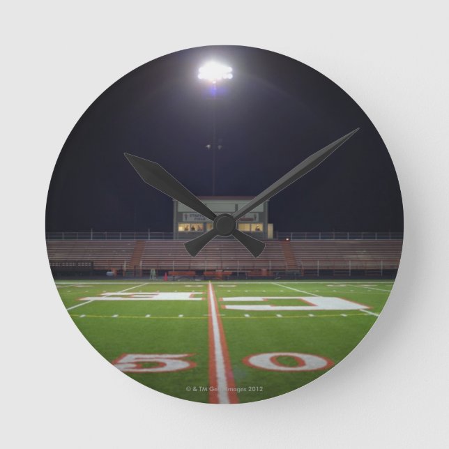 Illuminated Football Field Round Clock (Front)