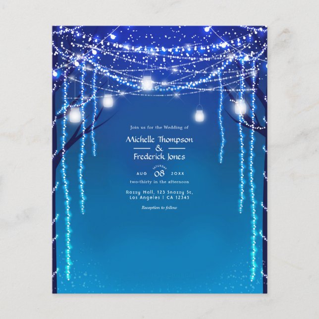 Illuminated Forest Wedding Lights Invitation Flyer (Front)