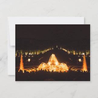 Illuminated Fountain at Versailles at Night Postcard