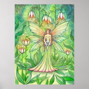 Illuminated Garden Flower Fairy Fantasy Art Poster