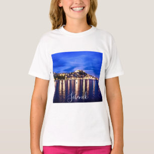 Illuminated harbor in Sibenik, Croatia T-Shirt