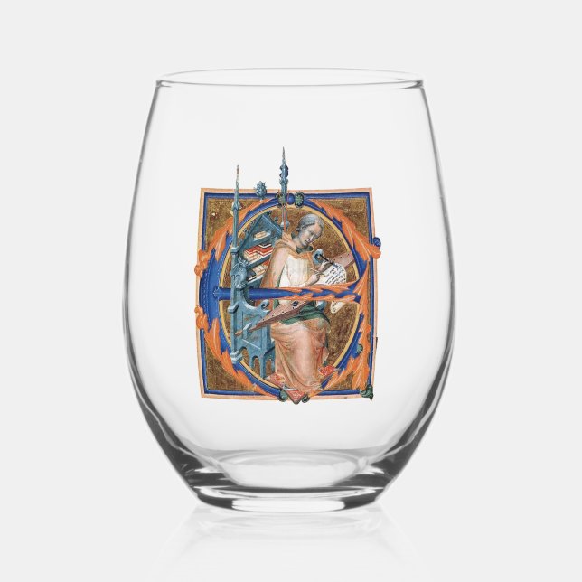 Illuminated Initial E Wine glass (Front)