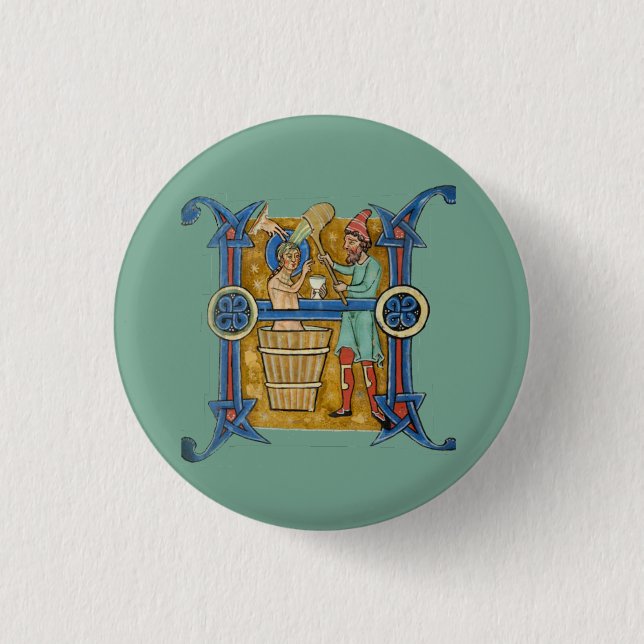 Illuminated Initial H 3 Cm Round Badge (Front)
