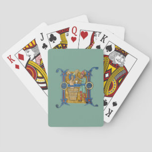 Illuminated Initial H Playing Cards