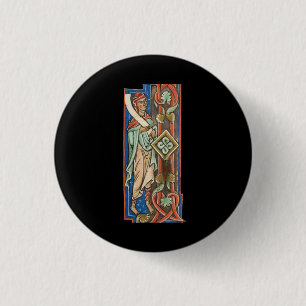 Illuminated Initial I 3 Cm Round Badge