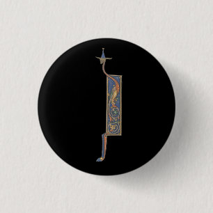 Illuminated Initial J 3 Cm Round Badge