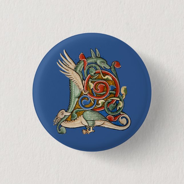 Illuminated Initial L 3 Cm Round Badge (Front)