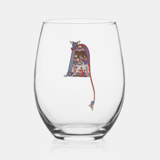 Illuminated Initial N Stemless Wine Glass