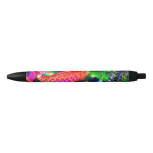 Illuminated Koi Black Ink Pen