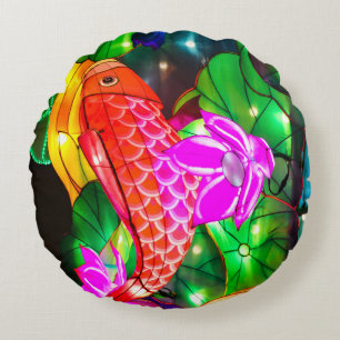 Illuminated Koi Round Cushion