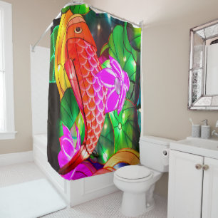 Illuminated Koi Shower Curtain