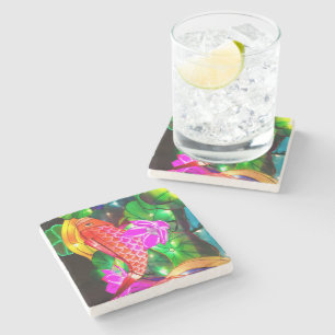 Illuminated Koi Stone Coaster