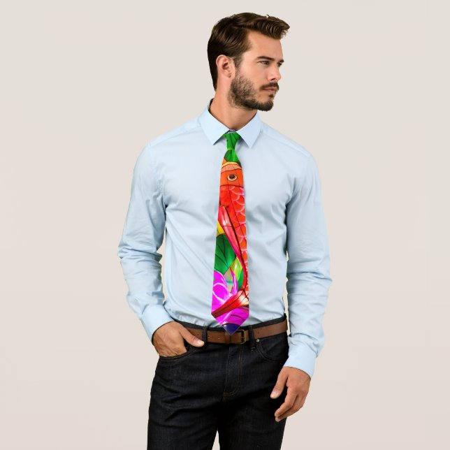 Illuminated Koi Tie (In Situ)