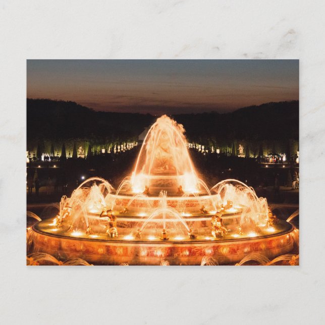 Illuminated Latona Fountain, Versailles Postcard (Front)