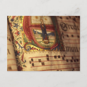 Illuminated manuscrip postcard