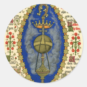 Illuminated Manuscript for Ascension Day Classic Round Sticker