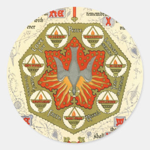 Illuminated Manuscript for Whitsuntide Classic Round Sticker