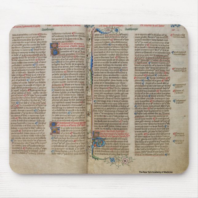 Illuminated Manuscript Page 10 Mouse Mat (Front)