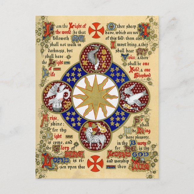 Illuminated Manuscript the Epiphany Postcard (Front)